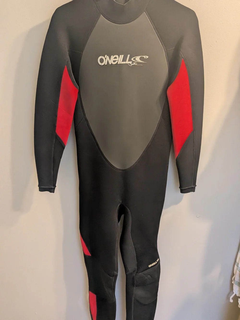 O'Neill Men's Black & Red Wetsuit Jacket - Size M